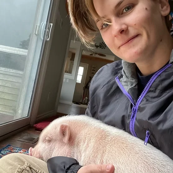 Kelly volunteering at GLO Farm Sanctuary